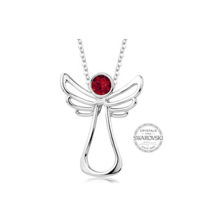 Levien Collier avec ange gardien en cristal rouge 