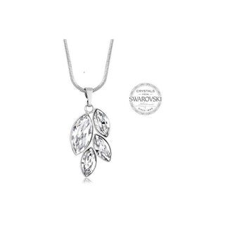 Levien Collier avec quatre cristaux navette transparents 