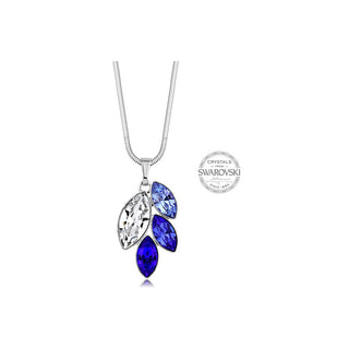 Levien Collier avec quatre cristaux navette bleus 