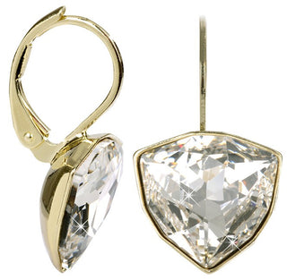 Levien Élégantes boucles d’oreilles en cristal Trilliant plaquées or 