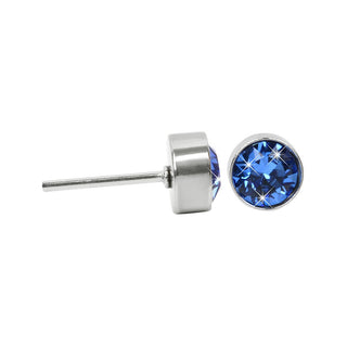 Levien Orecchini Acciaio Chaton Sapphire — Orecchini