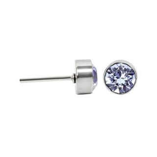 Levien Pendientes de acero Chaton Light Sapphire 