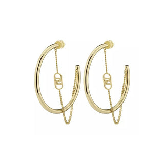 Liu Jo Pendientes de aro chapados en oro con cadena Lj2774 