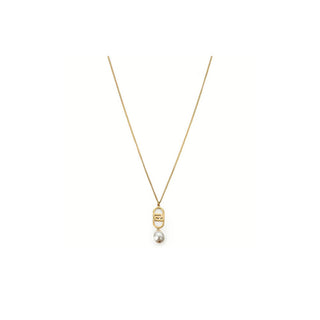 Liu Jo Collar de perlas con logo chapado en oro a la moda Lj2208 