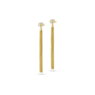 Liu Jo Pendientes largos chapados en oro con cadenas Lj2648 