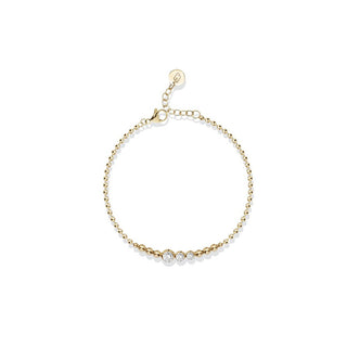 Liu Jo Pulsera De Esferas Chapada En Oro Con Cristales Lj2830 