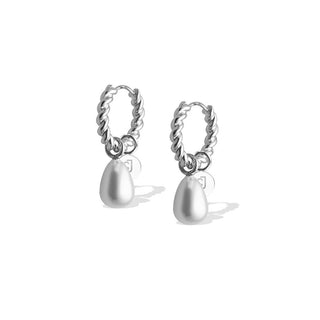 Liu Jo Pendientes redondos de acero con perlas sintéticas Lj2851 