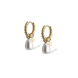 Liu Jo Pendientes redondos chapados en oro con perlas Lj2850 