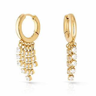 Liu Jo Pendientes colgantes chapados en oro con cristales Lj2993 