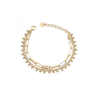 Liu Jo Pulsera doble de moda en acero chapado en oro Lj3004 