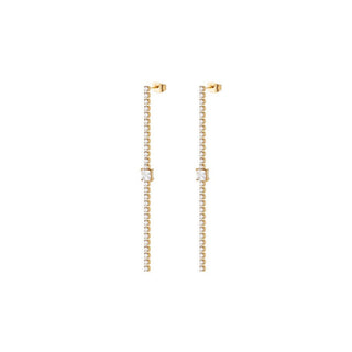 Liu Jo Pendientes colgantes chapados en oro con cristales Lj3035 