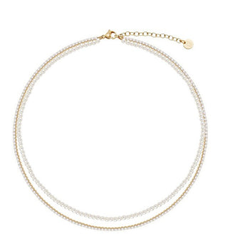 Liu Jo Collar con doble perla chapado en oro para mujer Lj3026 
