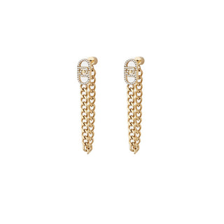 Liu Jo Pendientes largos chapados en oro con cadenas colgantes Lj3058 