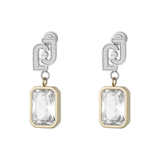 Liu Jo Pendientes colgantes bicolor brillantes de acero Lj3093 