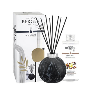 Maison Berger Paris Set Regalo Diffusore Di Aromi Marbrure Black + Ricarica Amber Powder 180 ml — Set Diffusore
