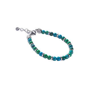 Marc Malone Pulsera de hombre con cuentas y crisocola artificial Mcgb5014 