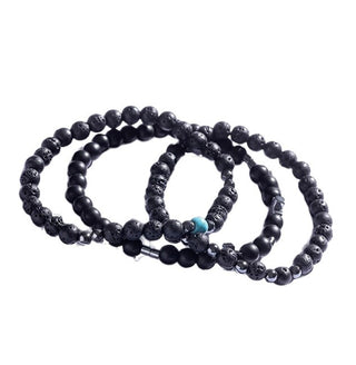 Marc Malone Set de tres pulseras con cuentas y piedras minerales Mcgb5089 