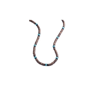Marc Malone Collar de cuentas con turquesa para hombre Mcgn5080 
