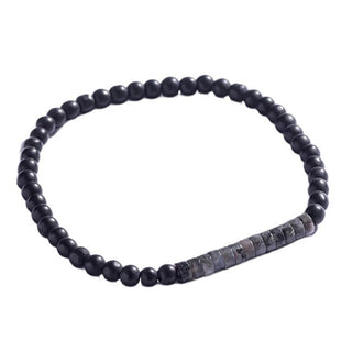 Marc Malone Pulsera con cuentas y larvikita para hombre Mcgb5105 