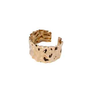 Marc Malone Pulsera abierta maciza Gleam Gold Mcb250337G 