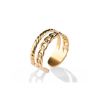 Marc Malone Anillo abierto chapado en oro Isari Mcr250277G 