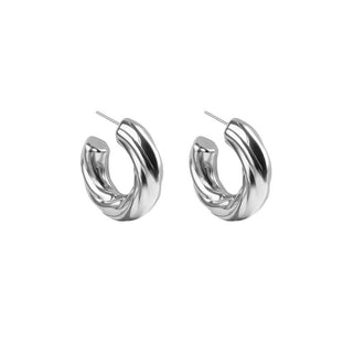Marc Malone Modernos Pendientes de Aro de Acero Celeste Silver Mce250192S 