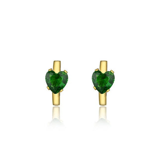 Marc Malone Anillos chapados en oro con corazones de circonita Verde Mce23131G 
