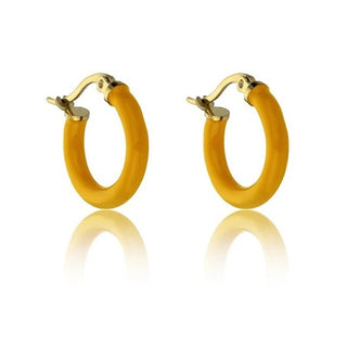 Marc Malone Pendientes de aro chapados en oro con esmalte Laura Orange Mce23149G 