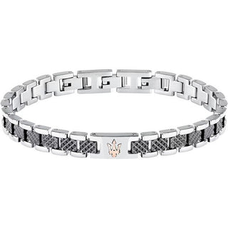 Maserati Pulsera icónica de acero para hombre Iconic Jm225Avd86 