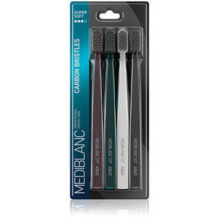 Mediblanc Cepillo de dientes con cerdas de carbono 4 piezas 