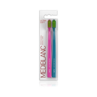 Mediblanc Spazzolino da Denti Ultra Morbido Rosa/Blu 2 pezzi — Spazzolino da denti