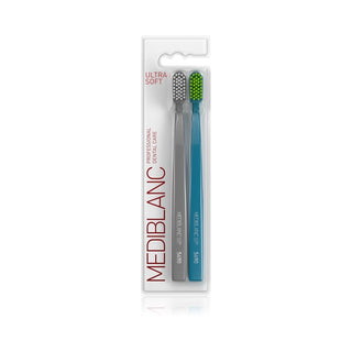 Mediblanc Cepillo de Dientes Ultra Suave Gris/Azul 2 Piezas 