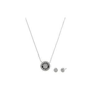 Michael Kors Set de joyas de plata Logo Tape Mkj8328Set (Collar, Pendientes) 