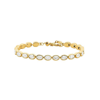 Michael Kors Pulsera chapada en oro deslumbrante con engaste de circonita cúbica Mkj8470710 