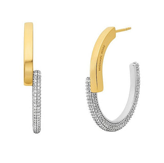Michael Kors Lujosos Pendientes Bicolor Con Circonitas Premium Mkc1752Cz931 
