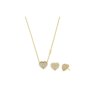 Michael Kors Set de Joyas Románticas Chapadas en Oro Mkc1756Czset (Collar, Pendientes) 