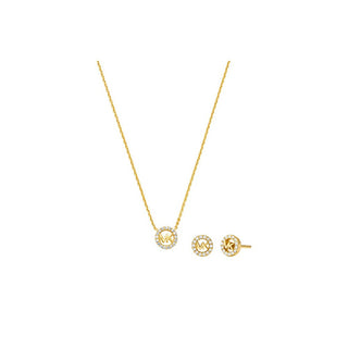 Michael Kors Set de Joyas de Lujo Chapadas en Oro Mkc1837Set (Collar, Pendientes) 