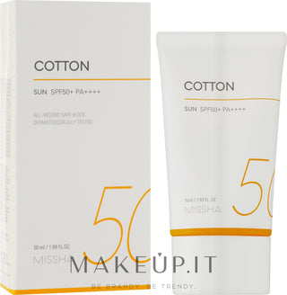 Missha Protezione Solare All Around Safe Block Cotton SPF 50+ 50 ml — Crema solare