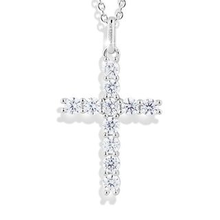 Modesi Collar de Plata Brillante Cruz M00441 (Cadena, Colgante) 