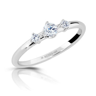 Modesi Anillo de Plata con Zirconias M01011 - Circuito: 56 Mm 