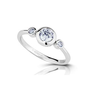 Modesi Anillo de plata a la moda con circonitas M02411 - Circunferencia: 50 Mm 