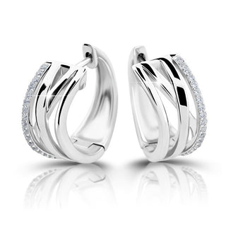 Modesi Pendientes redondos de plata M23077 