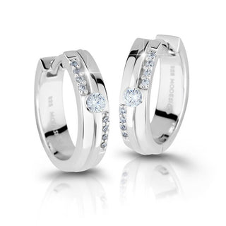 Modesi Pendientes de plata brillante con circonitas M26021 