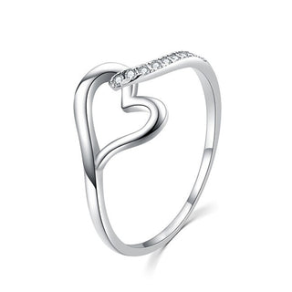 Moiss Anello Argento Zirconi Cuore R00019 Circuito 49 mm — Anello