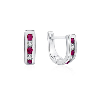 Moiss Orecchini In Argento Con Zirconi Trasparenti E Fucsia E0000177 — Orecchini