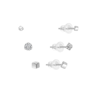 Moiss Set Orecchini Argento 3 paia — Set orecchini