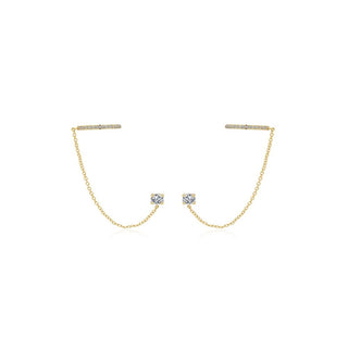 Moiss Orecchini Doppi Placcati Oro Con Catene E0004294 — Orecchini