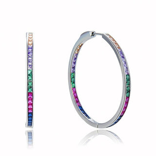 Moiss Orecchini A Cerchio In Argento Con Zirconi Colorati E0001880 — Orecchini