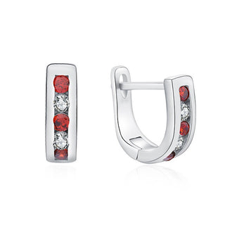 Moiss Orecchini Argento Con Zirconi Trasparenti Rossi E0000177 — Orecchini