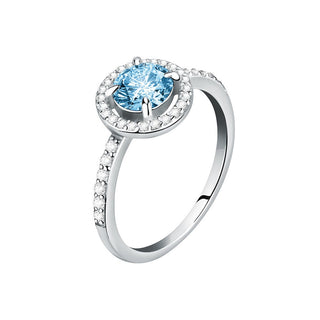 Morellato Anello Argento Con Zircone Blu Cristalli Tesori SAIW9701 Circuito 56 mm — Anello